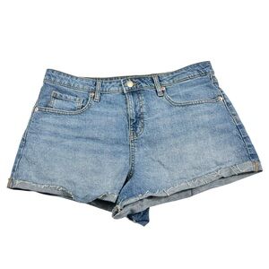 Wild Fable High Rise Cutoff Rolled Shorts Medium Wash Denim 14 Reg High Waisted